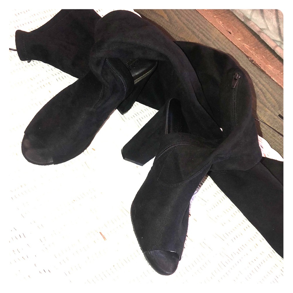 Thigh/over the knees Open toe heel boots